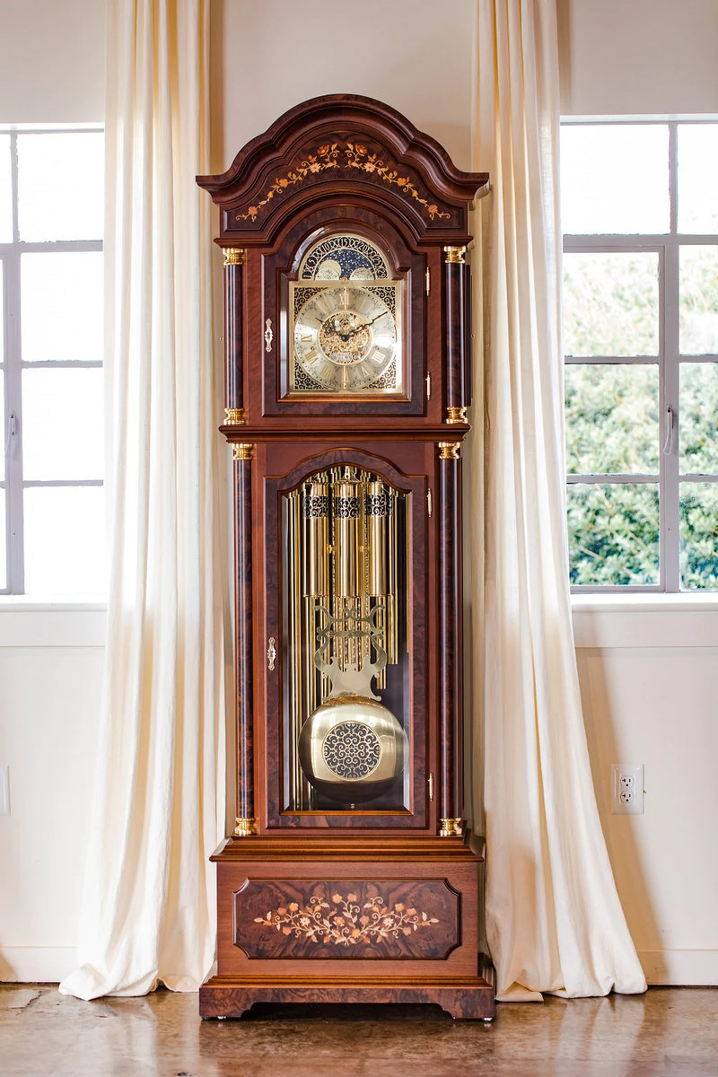 Hermle Berlin Grandfather Clock With Tubular Chimes Walnut - 01210031171