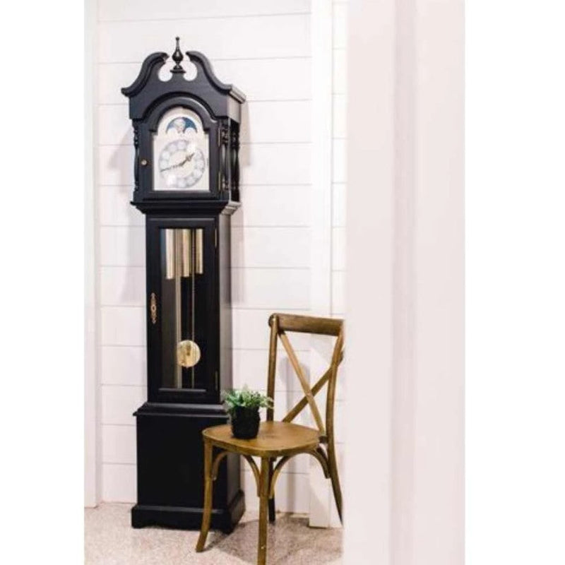 HermleClock Alexandria Grandfather Clock - Black Finish HNA010890740451