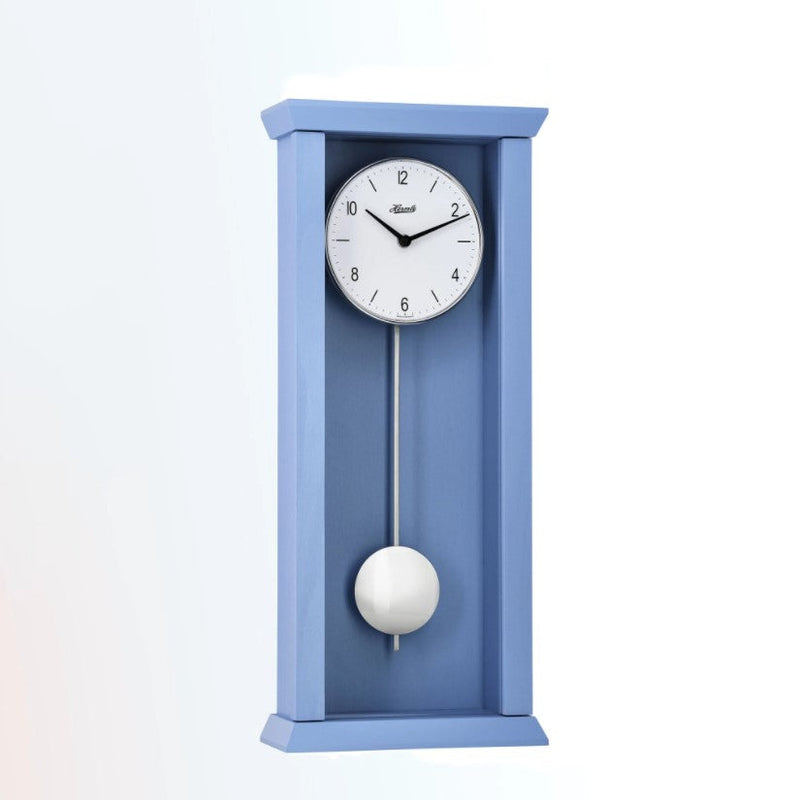 HermleClock Arden Modern Quartz Regulator Wall Clock - Blue Model 71002S42200