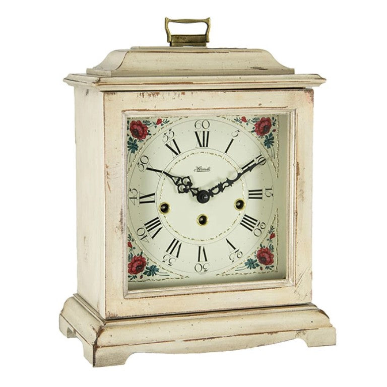 HermleClock Austen 12" Mechanical Table Clock - White HNA22518WH0340