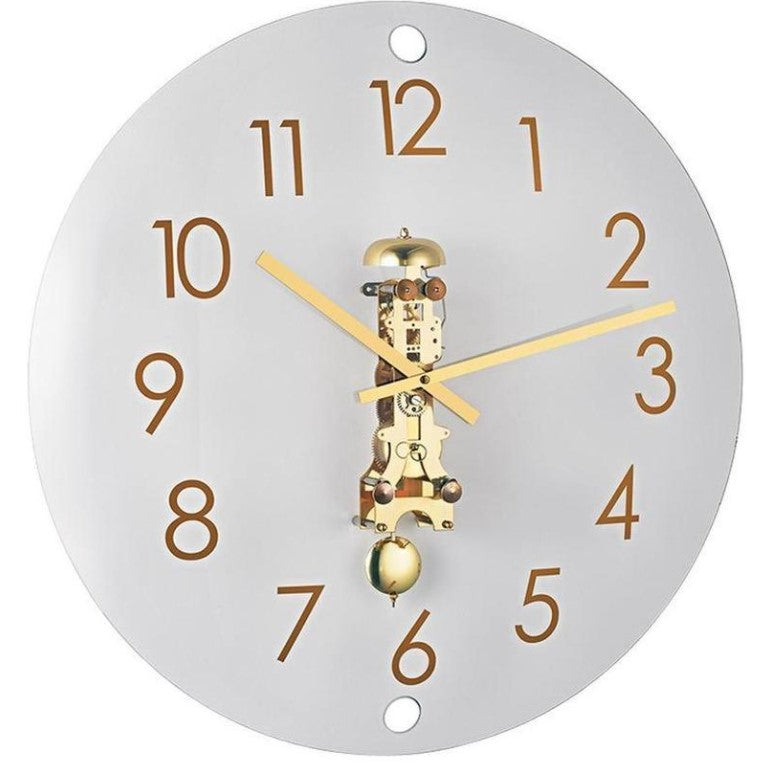 HermleClock Ava 22" Contemporary Wall Clock in Brass Finish 30907000791