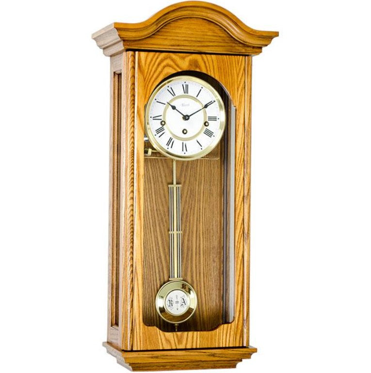 HermleClock Brooke 26" Traditional Westminster Regulator Wall Clock - Light Oak 70815I90341