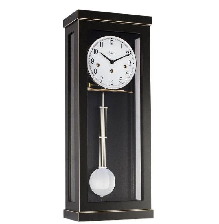 HermleClock Carrington 22" Regulator Wall Clock Black - 8 Day Westminster Chimes 70989740341