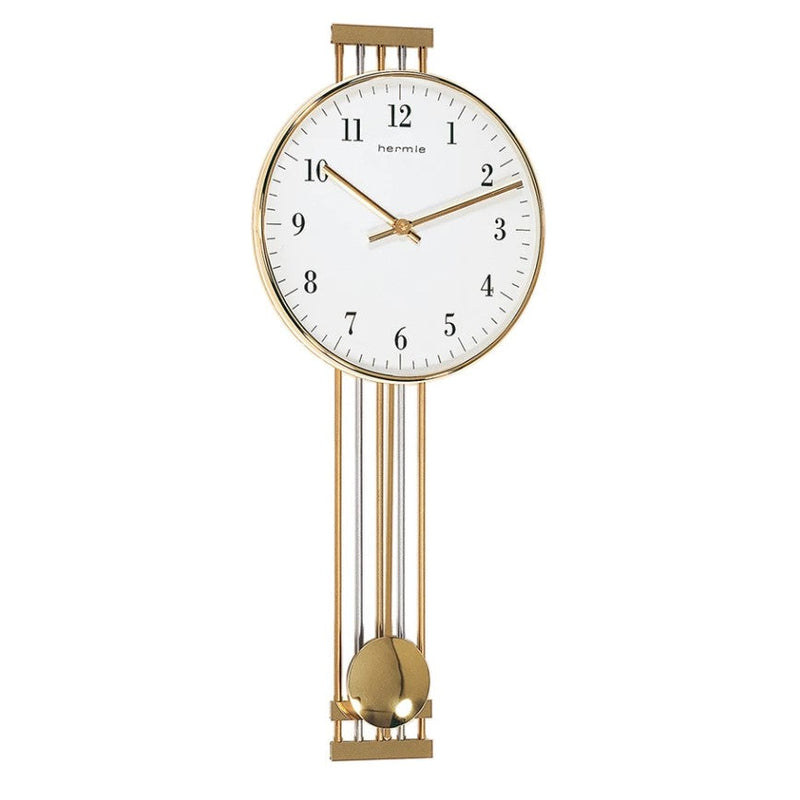 HermleClock HighBury Quartz Wall Clock - Brass 70722002200