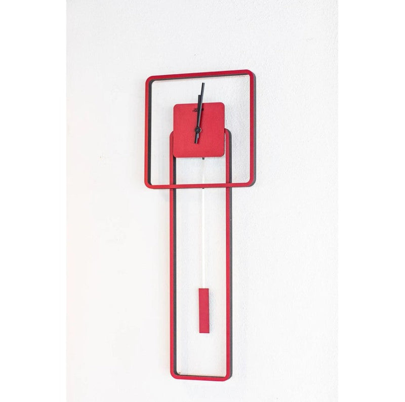 HermleClock Jordan Modern Quartz Wall Clock - Red / Black Model 61022362200