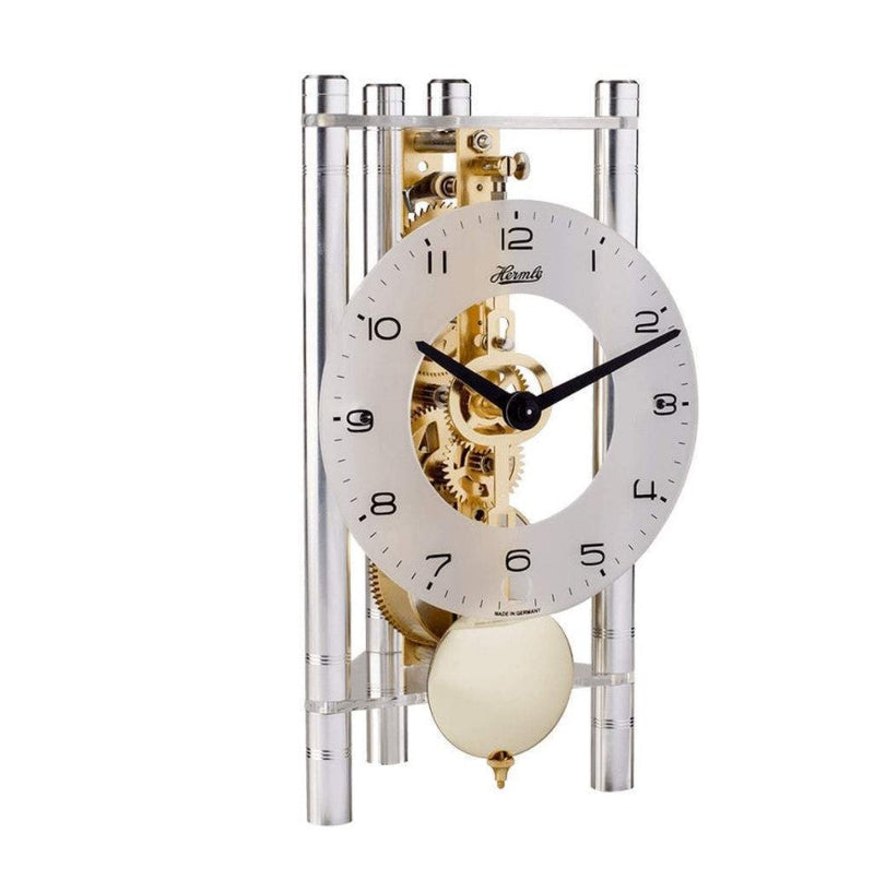 HermleClock Lakin Mechanical Mantel Clock - Silver / Gold Pendulum 23022X40721