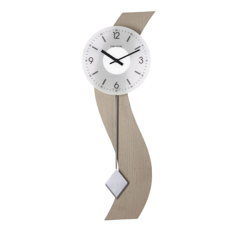 HermleClock Maren Curved Pendulum Wall Clock - Tan/Gray Model 771004U62200