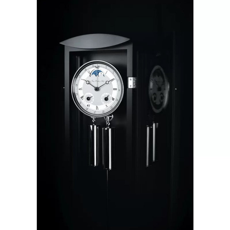 HermleClock Mornington Mechanical Regulator Wall Clock with 1/2 Gong Strike - Black 70650740058