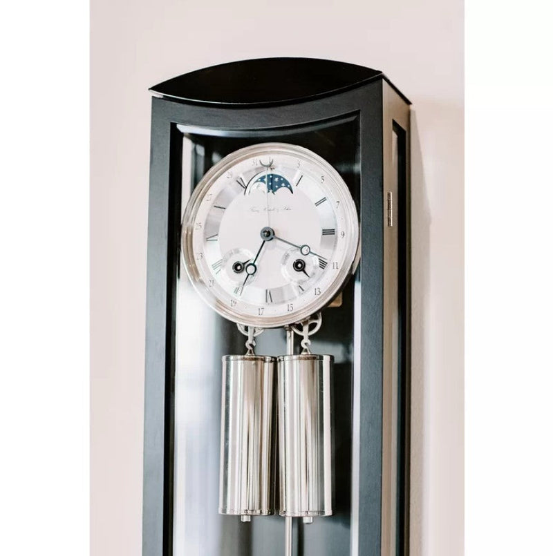 HermleClock Mornington Mechanical Regulator Wall Clock with 1/2 Gong Strike - Black 70650740058