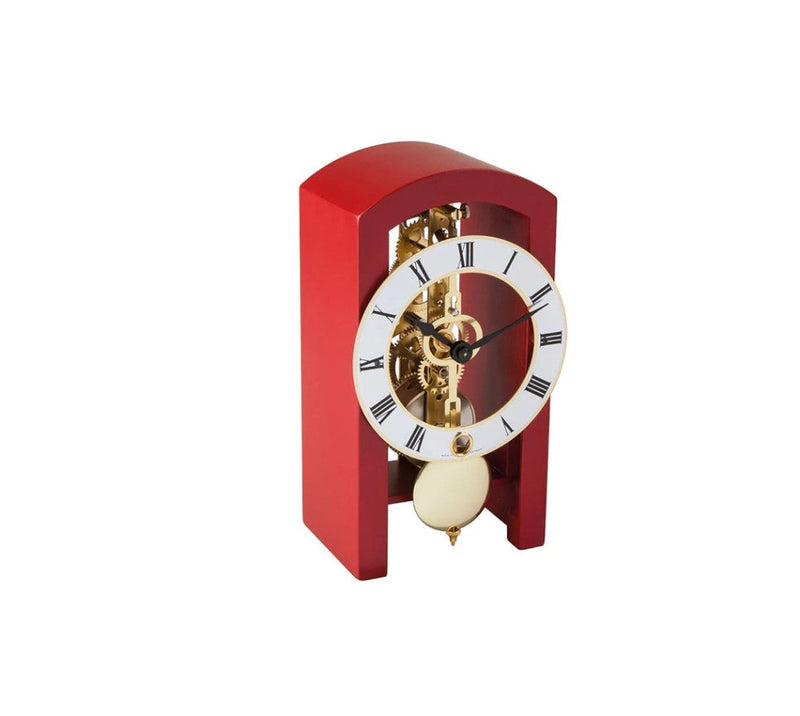 HermleClock Patterson 7.1" Wooden Arched Table Clock - Red Finish 23015360721