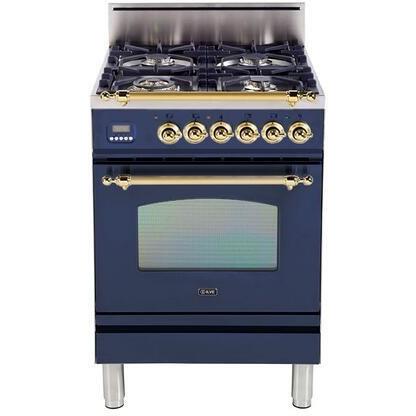 ILVE 24 Inch Nostalgie Series Freestanding Single Oven Gas Range with 4 Sealed Burners