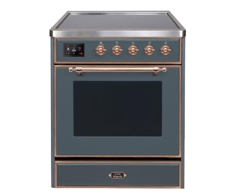 ILVE - Majestic II Series - 30 Inch Electric Freestanding Single Oven Range (UMI30NE3) - Blue Grey Copper