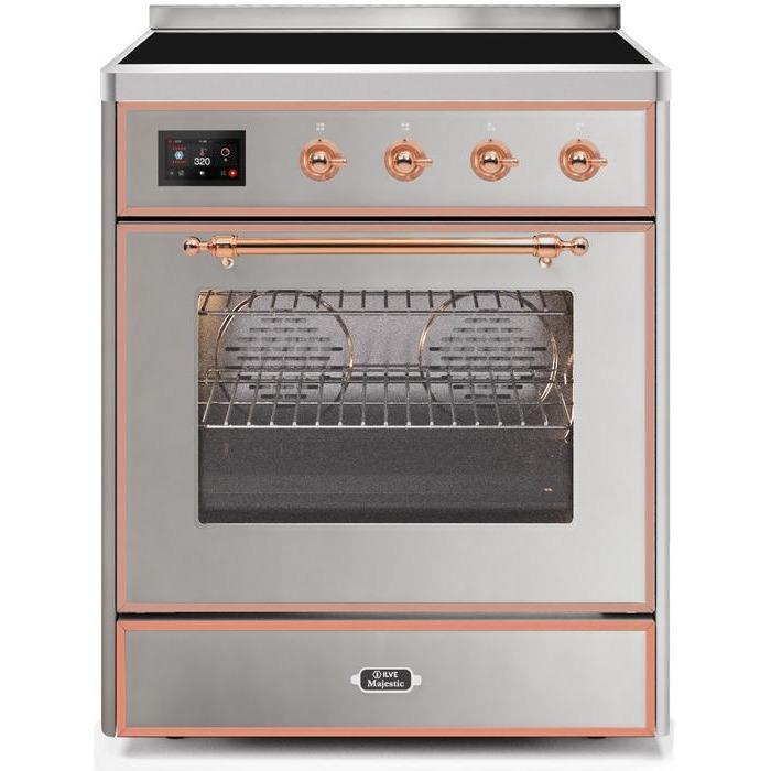 ILVE - Majestic II Series - 30 Inch Electric Freestanding Single Oven Range (UMI30NE3) - Stainless Steel with Copper Trim