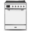ILVE - Majestic II Series - 30 Inch Electric Freestanding Range (UMI30QNE3) - White with Chrome Trim