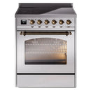 ILVE 30" Nostalgie II Series Freestanding Electric Double Oven Range with 5 Elements, Triple Glass Cool Door, Convection Oven, TFT Oven Control Display and Child Lock