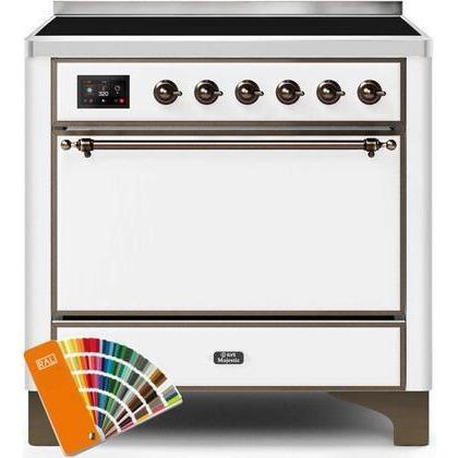 ILVE - Majestic II Series - 36 Inch Electric Freestanding Range (UMI09QNS3) - Custom RAL Color with Bronze Trim