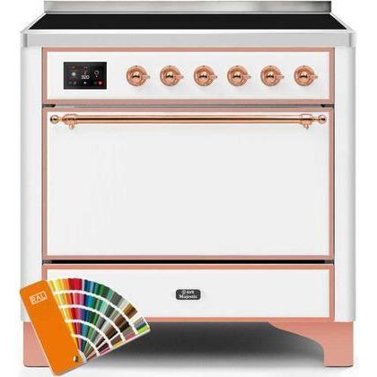 ILVE - Majestic II Series - 36 Inch Electric Freestanding Range (UMI09QNS3) - Custom RAL Color with Copper Trim