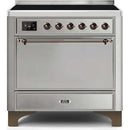 ILVE - Majestic II Series - 36 Inch Electric Freestanding Range (UMI09QNS3) - Stainless Steel with Bronze Trim