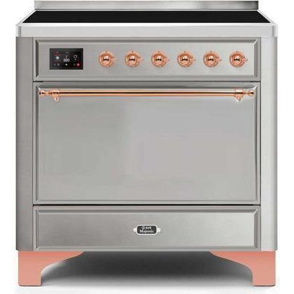 ILVE - Majestic II Series - 36 Inch Electric Freestanding Range (UMI09QNS3) - Stainless Steel with Copper Trim