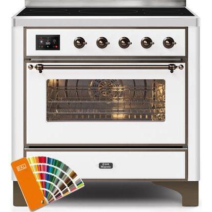 ILVE 36" Majestic II Series Electric Induction and Electric Oven Range with 5 Elements (UMI09NS3) - Custom RAL Color with Bronze Trim