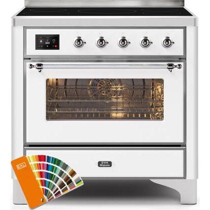 ILVE 36" Majestic II Series Electric Induction and Electric Oven Range with 5 Elements (UMI09NS3) - Custom RAL Color with Chrome Trim