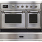 ILVE 40 Inch Majestic II Series Freestanding Electric Double Oven Range with 6 Elements, Triple Glass Cool Door, Convection Oven, TFT Oven Control Display and Child Lock (UMDI10NS3)