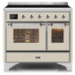 ILVE 40 Inch Majestic II Series Freestanding Electric Double Oven Range with 6 Elements, Triple Glass Cool Door, Convection Oven, TFT Oven Control Display and Child Lock (UMDI10NS3)