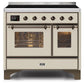 ILVE 40 Inch Majestic II Series Freestanding Electric Double Oven Range with 6 Elements, Triple Glass Cool Door, Convection Oven, TFT Oven Control Display and Child Lock (UMDI10NS3)