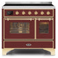 ILVE 40 Inch Majestic II Series Freestanding Electric Double Oven Range with 6 Elements, Triple Glass Cool Door, Convection Oven, TFT Oven Control Display and Child Lock (UMDI10NS3)