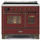 ILVE 40 Inch Majestic II Series Freestanding Electric Double Oven Range with 6 Elements, Triple Glass Cool Door, Convection Oven, TFT Oven Control Display and Child Lock (UMDI10NS3)