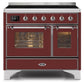 ILVE 40 Inch Majestic II Series Freestanding Electric Double Oven Range with 6 Elements, Triple Glass Cool Door, Convection Oven, TFT Oven Control Display and Child Lock (UMDI10NS3)