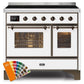 ILVE 40 Inch Majestic II Series Freestanding Electric Double Oven Range with 6 Elements, Triple Glass Cool Door, Convection Oven, TFT Oven Control Display and Child Lock (UMDI10NS3)