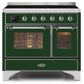 ILVE 40 Inch Majestic II Series Freestanding Electric Double Oven Range with 6 Elements, Triple Glass Cool Door, Convection Oven, TFT Oven Control Display and Child Lock (UMDI10NS3)