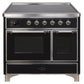 ILVE 40 Inch Majestic II Series Freestanding Electric Double Oven Range with 6 Elements, Triple Glass Cool Door, Convection Oven, TFT Oven Control Display and Child Lock (UMDI10NS3)