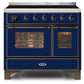 ILVE 40 Inch Majestic II Series Freestanding Electric Double Oven Range with 6 Elements, Triple Glass Cool Door, Convection Oven, TFT Oven Control Display and Child Lock (UMDI10NS3)