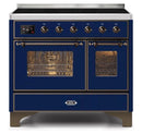 ILVE 40 Inch Majestic II Series Freestanding Electric Double Oven Range with 6 Elements, Triple Glass Cool Door, Convection Oven, TFT Oven Control Display and Child Lock (UMDI10NS3)