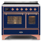 ILVE 40 Inch Majestic II Series Freestanding Electric Double Oven Range with 6 Elements, Triple Glass Cool Door, Convection Oven, TFT Oven Control Display and Child Lock (UMDI10NS3)