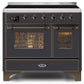 ILVE 40 Inch Majestic II Series Freestanding Electric Double Oven Range with 6 Elements, Triple Glass Cool Door, Convection Oven, TFT Oven Control Display and Child Lock (UMDI10NS3)