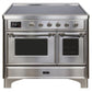 ILVE 40 Inch Majestic II Series Freestanding Electric Double Oven Range with 6 Elements, Triple Glass Cool Door, Convection Oven, TFT Oven Control Display and Child Lock (UMDI10NS3)
