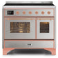 ILVE 40 Inch Majestic II Series Freestanding Electric Double Oven Range with 6 Elements, Triple Glass Cool Door, Convection Oven, TFT Oven Control Display and Child Lock (UMDI10NS3)
