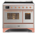 ILVE 40 Inch Majestic II Series Freestanding Electric Double Oven Range with 6 Elements, Triple Glass Cool Door, Convection Oven, TFT Oven Control Display and Child Lock (UMDI10NS3)