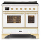 ILVE 40 Inch Majestic II Series Freestanding Electric Double Oven Range with 6 Elements, Triple Glass Cool Door, Convection Oven, TFT Oven Control Display and Child Lock (UMDI10NS3)