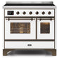 ILVE 40 Inch Majestic II Series Freestanding Electric Double Oven Range with 6 Elements, Triple Glass Cool Door, Convection Oven, TFT Oven Control Display and Child Lock (UMDI10NS3)
