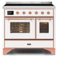 ILVE 40 Inch Majestic II Series Freestanding Electric Double Oven Range with 6 Elements, Triple Glass Cool Door, Convection Oven, TFT Oven Control Display and Child Lock (UMDI10NS3)