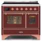ILVE 40 Inch Majestic II Series Freestanding Electric Double Oven Range with 6 Elements, Triple Glass Cool Door, Convection Oven, TFT Oven Control Display and Child Lock (UMDI10NS3)
