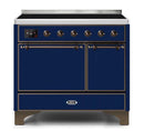 ILVE 40 Inch Majestic II Series Induction Range with 6 Elements Dual Ovens TFT Control Display Solid Oven Door (UMDI10QNS3)