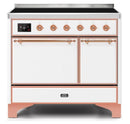 ILVE 40 Inch Majestic II Series Induction Range with 6 Elements Dual Ovens TFT Control Display Solid Oven Door (UMDI10QNS3)