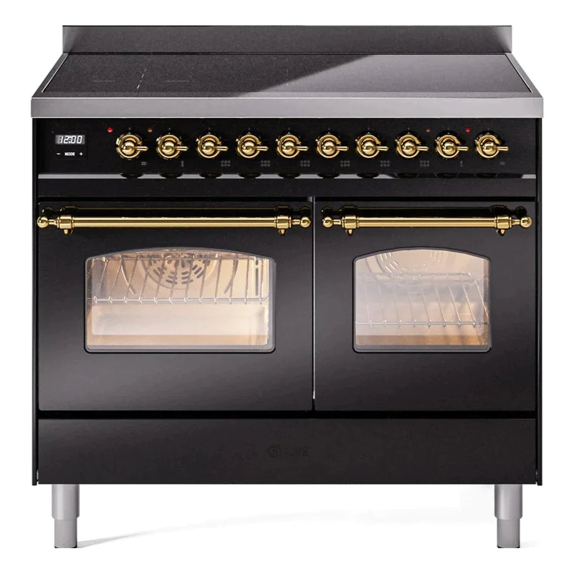ILVE 40" Nostalgie II Series Freestanding Electric Double Oven Range with 6 Elements, Triple Glass Cool Door, Convection Oven, TFT Oven Control Display and Child Lock