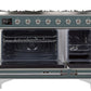 ILVE 48 Inch Majestic II Series Freestanding Dual Fuel Double Oven Range with 8 Sealed Burners, Triple Glass Cool Door, Convection Oven (UM12FDNS)