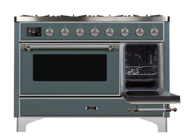 ILVE 48" Majestic II Series Freestanding Dual Fuel Double Oven Range 